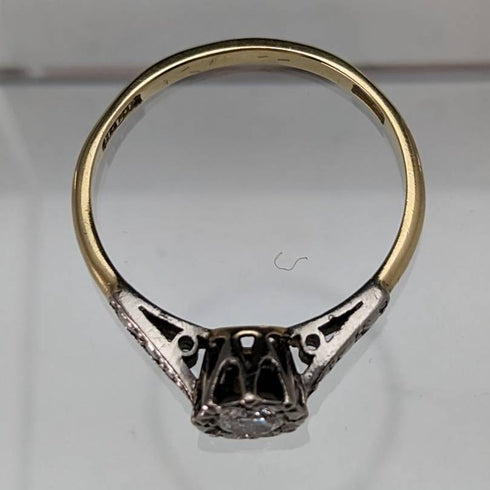 英國復古配飾 18K 金戒指 0.25ct 鑽石 HL 棕色